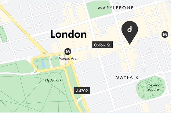 Map view of the Dyson Oxford Street store location