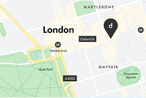 Map view of the Dyson Oxford Street store location